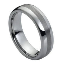 Load image into Gallery viewer, 6mm Tungsten Carbide Polished Shiny with Brushed Center Wedding Band Ring