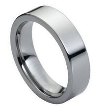 Load image into Gallery viewer, 6mm Tungsten Carbide Polished Shiny Flat Pipe Cut Style Wedding Band Ring