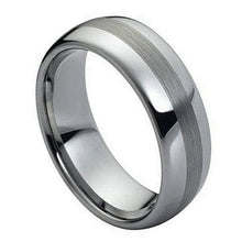 Load image into Gallery viewer, 8mm Tungsten Carbide Polished Shiny with Brushed Center Wedding Band Ring