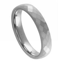 Load image into Gallery viewer, 4mm Tungsten Carbide Faceted Domed Shaped Wedding Band Ring