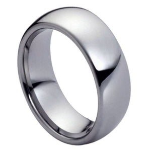 7mm Tungsten Carbide High Polished Classic Domed Band Wedding Band Ring