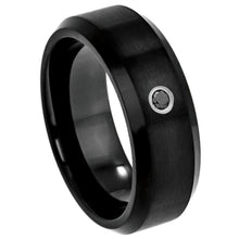 Load image into Gallery viewer, 8mm Tungsten Carbide Black IP Plated Brushed Finish Wedding Band Ring