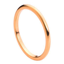 Load image into Gallery viewer, 2mm Tungsten Carbide High Polished Rose Gold Tone IP Plated Thin Band Wedding Band Ring