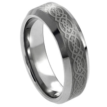 Load image into Gallery viewer, 6mm Tungsten Carbide Laser Engraved Celtic Pattern Wedding Band Ring