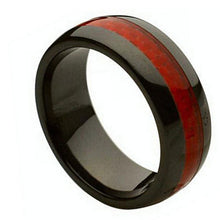 Load image into Gallery viewer, 8mm Ceramic Ring with Red Carbon Fiber Inlay Wedding Band Ring