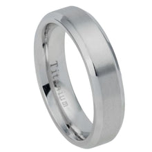 Load image into Gallery viewer, 7mm Titanium Ring Brushed Center Beveled Edge Wedding Band Ring