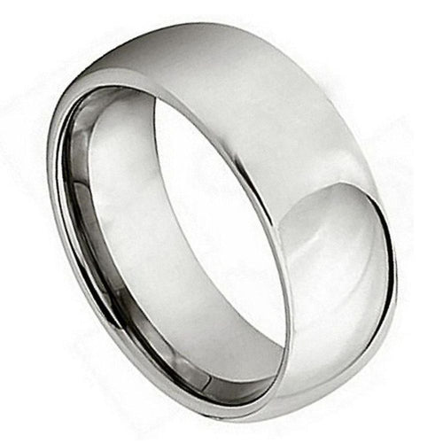 7mm Titanium Polished Shiny Domed Ring Wedding Band Ring