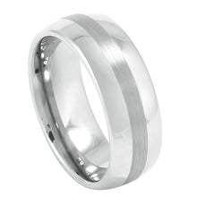 Load image into Gallery viewer, 8mm Cobalt Ring Polished Shiny with Brushed Center Wedding Band Ring