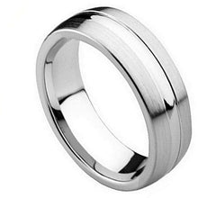Load image into Gallery viewer, 8mm Cobalt Ring High Polished Domed Center with Flat Brushed Sides Wedding Band Ring