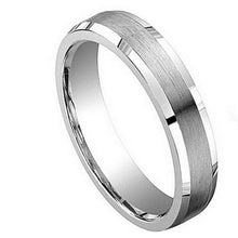 Load image into Gallery viewer, 5mm Cobalt Ring Brushed Center with Shiny Beveled Edge Wedding Band Ring