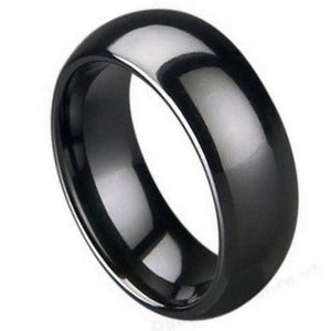 7mm Black Ceramic Ring Classic Domed High Polished? Wedding Band Ring