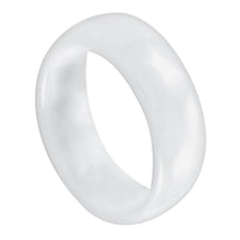 Load image into Gallery viewer, 7mm White Ceramic Domed Ring High Polished Wedding Band Ring