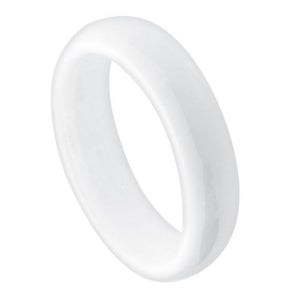 5mm White Ceramic Domed Ring High Polished Wedding Band Ring