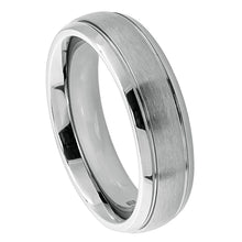 Load image into Gallery viewer, 6mm Titanium Ring Raised Brushed Center Stepped Edge Wedding Band Ring