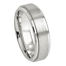 Load image into Gallery viewer, 7mm Cobalt Ring Brushed Center High Polished Stepped Edge Wedding Band Ring