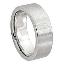 Load image into Gallery viewer, 8mm Cobalt Ring Flat Brushed Pipe Cut Wedding Band Ring