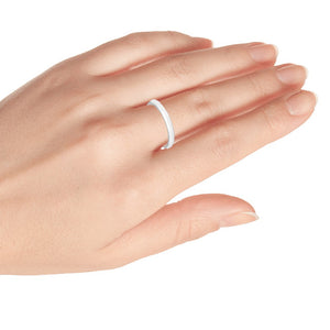 3mm White Titanium Classic Domed Ring Wedding Band Ring