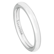 Load image into Gallery viewer, 3mm White Titanium Classic Domed Ring Wedding Band Ring