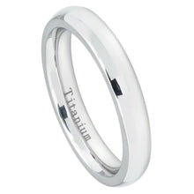 Load image into Gallery viewer, 4mm White Titanium Classic Domed Ring Wedding Band Ring