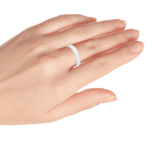 5mm White Titanium Classic Domed Ring Wedding Band Ring