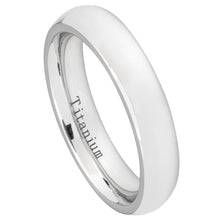 Load image into Gallery viewer, 5mm White Titanium Classic Domed Ring Wedding Band Ring