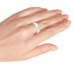 6mm White Titanium Classic Domed Ring Wedding Band Ring