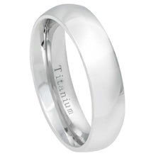 Load image into Gallery viewer, 6mm White Titanium Classic Domed Ring Wedding Band Ring
