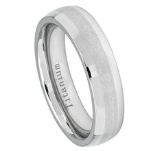Load image into Gallery viewer, 6mm White IP Plated Titanium Ring High Polished with Brushed Center Wedding Band Ring