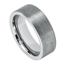 Load image into Gallery viewer, 8mm Tungsten Carbide Brushed Pipe Cut Ring Wedding Band Ring
