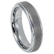 Load image into Gallery viewer, 6mm Tungsten Carbide Sandblasted Finish Center Shiny Stepped Edge Wedding Band Ring