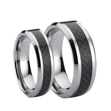 Load image into Gallery viewer, His &amp; Hers Tungsten Carbon Fiber Ring Set