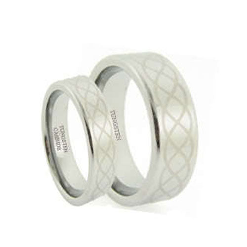 His & Hers Tungsten Celtic Ring Set