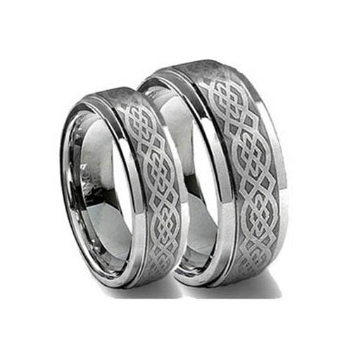 His & Hers Tungsten Laser Ring Set