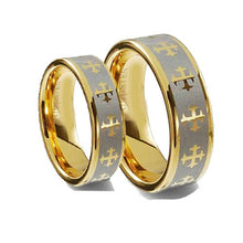 Load image into Gallery viewer, His &amp; Hers Tungsten Rings Set gold plated