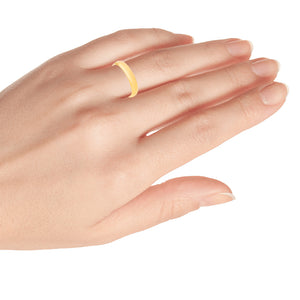 4mm Tungsten Carbide Yellow Gold IP Plated High Polished Domed Classic Style Wedding Band Ring