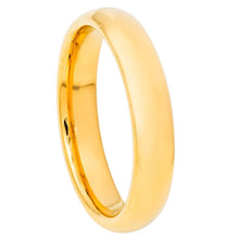 Load image into Gallery viewer, 4mm Tungsten Carbide Yellow Gold IP Plated High Polished Domed Classic Style Wedding Band Ring