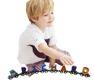 Build Your Personalized Wooden Name  Alphabet Car Train Magnetic Letters Railroad Educational